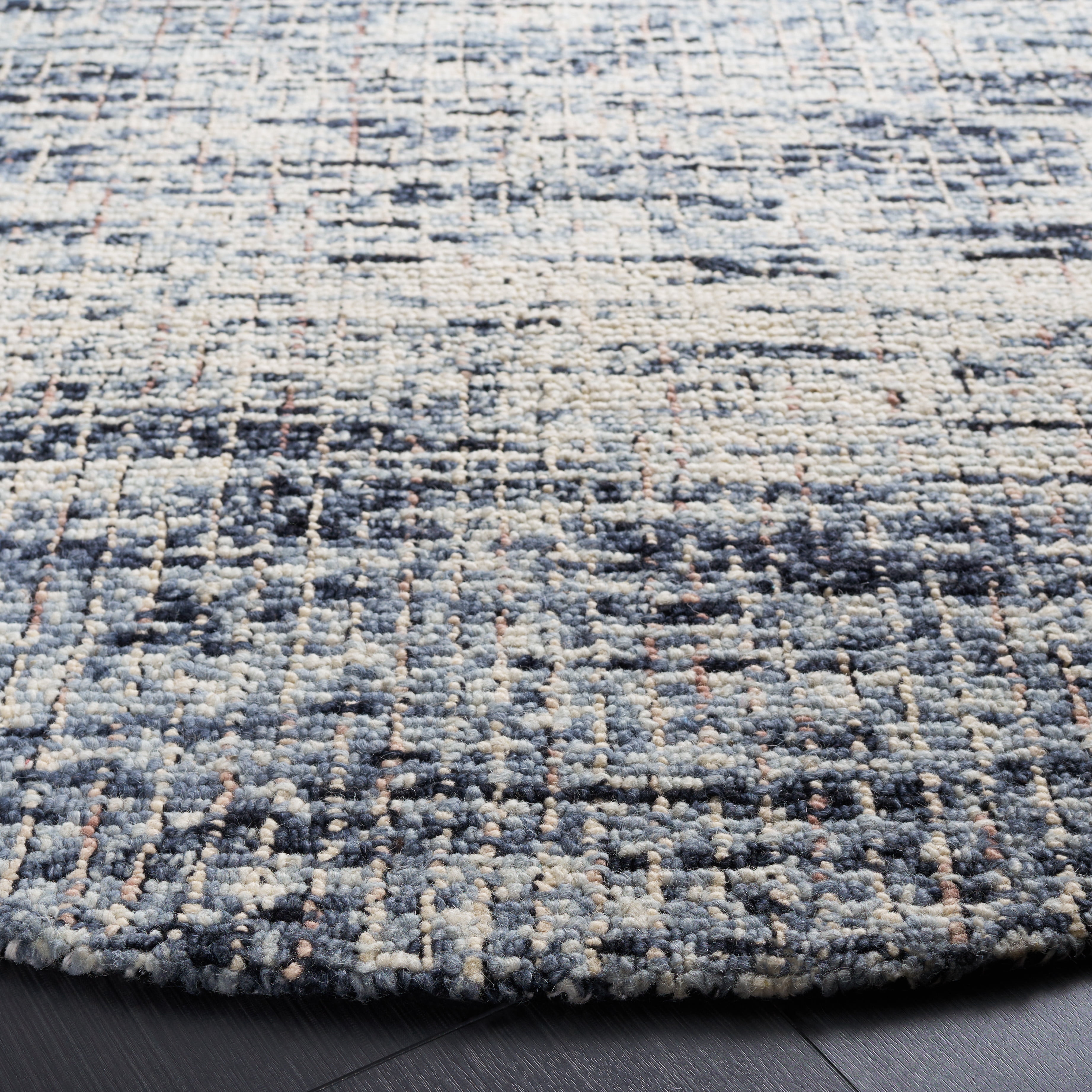SAFAVIEH Abstract Signe Abstract Area Rug, Black/Beige, 6' x 6' Round