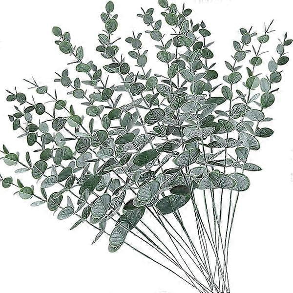 20 pcs Artificial Eucalyptus Stems Flowers Short Artificial Eucalyptus Green Stems Fake Eucalyptus Leaves Branches
