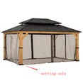 thumbnail image 2 of Sunjoy Replacement Mosquito Netting Panles,Waterproof 4-Panel Screen Walls for 12 x 16 ft  Gazebo, Patio & Backyard Protection, 2 of 5