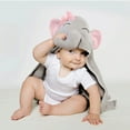 thumbnail image 3 of Hudson Baby Infant Girl Cotton Animal Face Hooded Towel, Pretty Elephant, One Size, 3 of 3