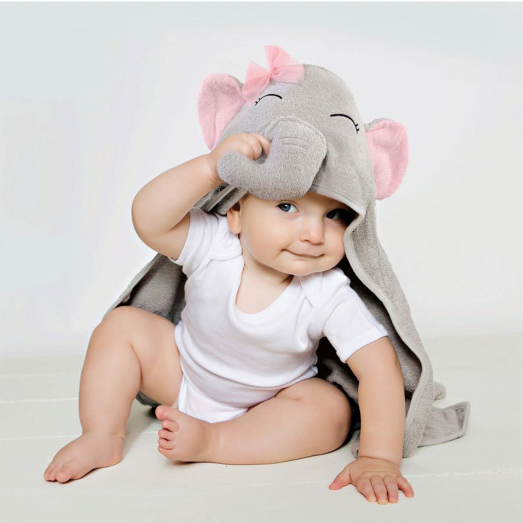 Hudson Baby Elephant Animal Face Hooded Towel photo 3
