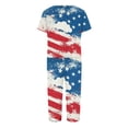 thumbnail image 3 of Women's 4th of July Pajama Sets 2 Pieces Lounge Sleepwears US Patriotic Printed Plus Size Short Sleeve Top and Capri Pants Independence Day Gifts, 3 of 6