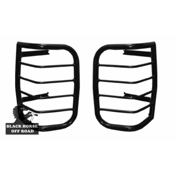 Black Horse Tail Light Guards Black Compatible with 1996-2002 Toyota 4Runner-7TN15A