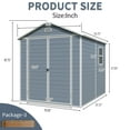 thumbnail image 2 of 8x6 FT Outdoor Storage Shed with Floor, Resin Tool Shed with Window and Air Vent, Plastic Outdoor Storage Shed for Backyard Garden Patio Lawn, Grey, 2 of 7