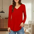 thumbnail image 2 of SHITINN Women V Neck Tunic Tops Long Sleeve Blouse Ladies T Shirt Top Cute Short Sleeve Tops for Women Womens Tshirts Women Clothing, 2 of 5