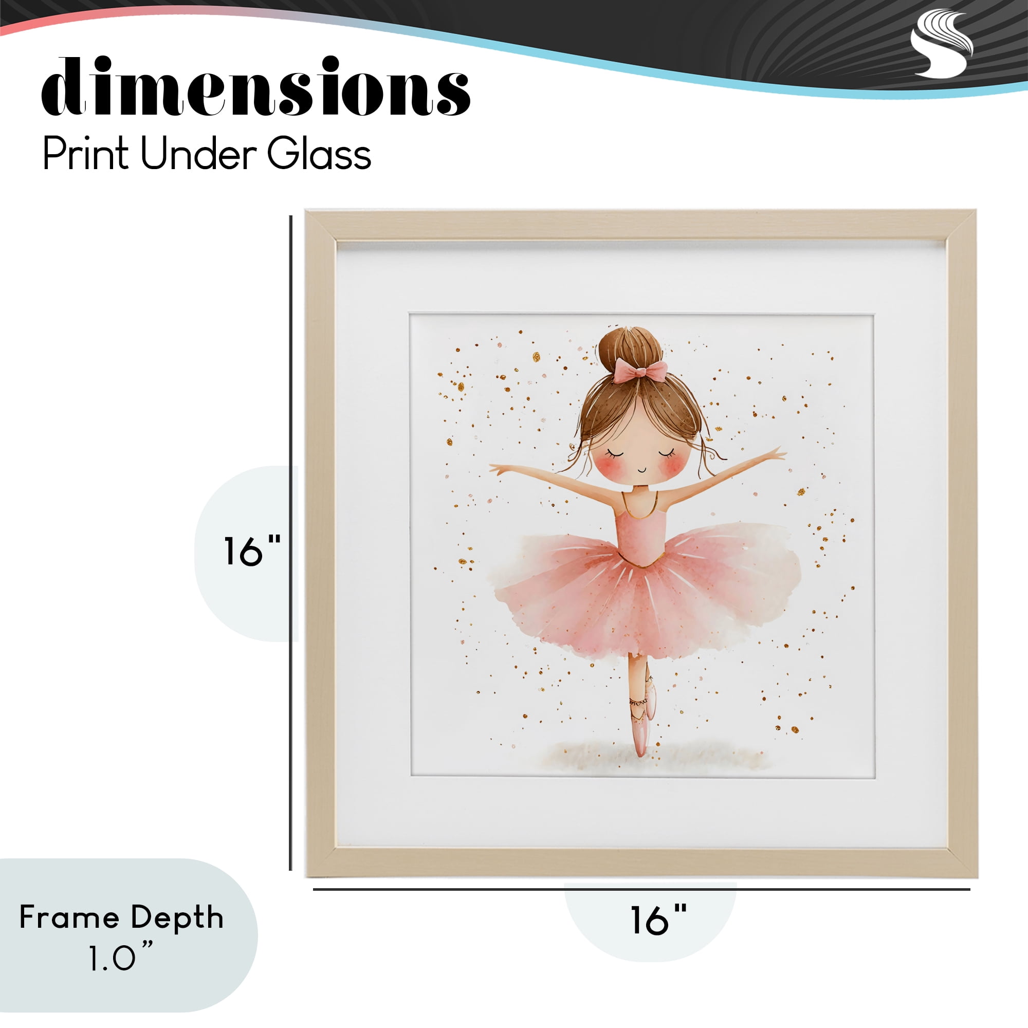 Stupell Industries Sweet Ballerina Pose Birch Framed Print Under Glass, design by Creative Studio
