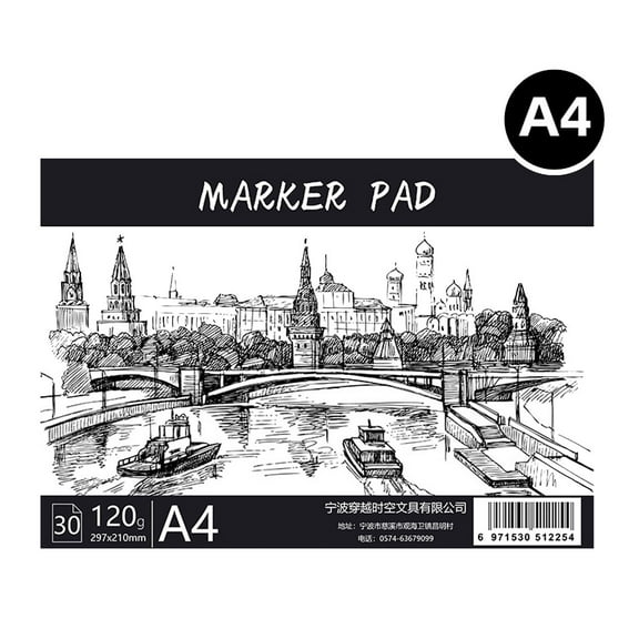 Marker Sketchbook (Artist Drawing Pad, Hand-Painted Design Book), 30-Page Capacity Documents Art Projects, Mark Men Special Edition Art Painting Sketch(#A), By Meiiso