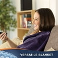 thumbnail image 4 of Walensee Ultra Soft Microplush Fleece Queen Blanket, 90" x 90", Purple, Machine Washable, 4 of 8