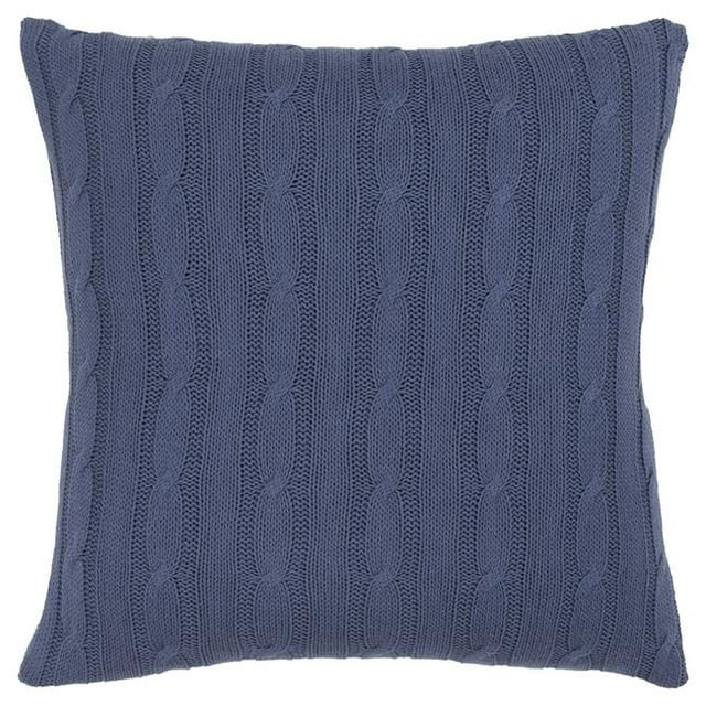HomeRoots 403122 Blue Knit Sweater Stripe Down Throw Pillow