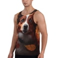 thumbnail image 2 of Gukieu Cute Maple Leaf Puppy Print Men's Quick Dry Fitness Vest, Round Neck Sleeveless Fitness Bodybuilding Top-Large, 2 of 7