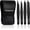 black, variant on 4 Pcs Tweezers Set, Stainless Steel Hair Removal Makeup Tool, Gift, Black