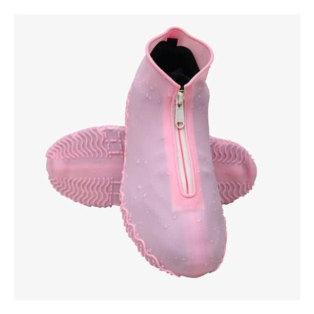 Guardurnaity 1 par de fundas de silicona para zapatos Unisex, impermeables, antideslizantes, para zapatos, Protector de lluvia, accesorio para ciclismo al Accesorios de calzado Rosado M cremallera Guardurnaity AP012537-05