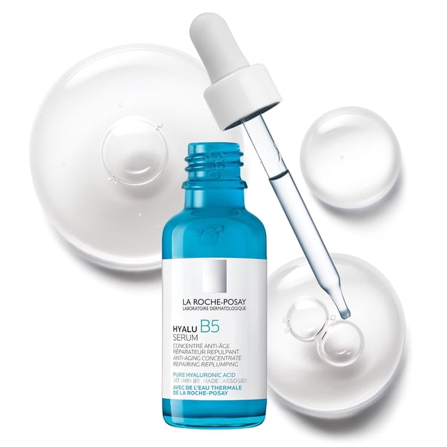 1 Fl Oz Sérum de ácido hialurónico puro Hyalu B5 para rostro, Vitamina B5 + Ácido hialurónico + Madecassósido, Sérum hidratante que rellena visiblemente la piel