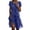 Blue, variant on XFeng Women's Boho Floral Print Short Sleeve Dress Bohemian Summer Vacation Casual Loose Swing Midi Dresses