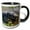 Black/White, variant on 3drose, Usa, Florida, Orlando, Alligator Basking on Mud Island, 11oz Two-tone Yellow Mug