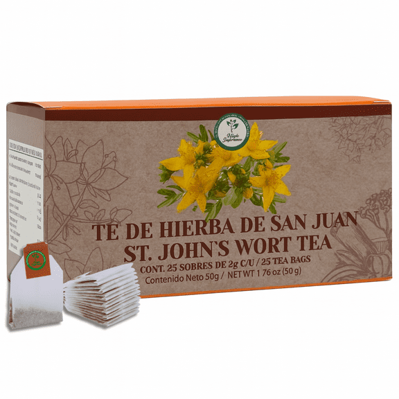 Hierba de San Juan Tea (St. John’s Wort) – 25 Tea Bags – 100% Natural, Vegan, Non-GMO Herbal Tea – Caffeine-Free Botanical Infusion –  Authentic  Mexican Herbal Blend