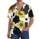 thumbnail image 1 of Fotbe Sunflowers Country Camisa Estampada de Manga Corta para Hombre, Casual de Verano, Estilo Playero, Sin Arrugas-3X-Large, 1 of 5