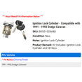 thumbnail image 2 of Ignition Lock Cylinder - Compatible with 1991 - 1992 Dodge Caravan, 2 of 2
