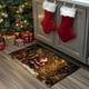 thumbnail image 4 of Alfombra navideña para puerta, interior y exterior, con diseño de casita de jengibre y Papá Noel. Decoración navideña antideslizante. Ideal para entrada, cocina y baño. Alfombra de poliéster., 4 of 6