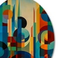 thumbnail image 4 of Designart "Symmetrical Motion in Blue and Green" Modern Geometric Metal Round Wall Decor, 4 of 5