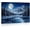 Frame-style, variant on Winter Landscape Canvas Wall Art Snowy Mountains Forest Lake Reflection Full Moon Night Scene Pictures with Birds Serene Nature Home Decor Artwork for Living Room Bedroom
