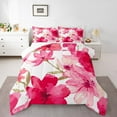 thumbnail image 2 of Erosebridal Watercolor Pink Flower Bedding Sets Queen with Comforter, Chic Floral Duvet Insert, Girly Blossoms Comforter Sets Queen Size, Super Cozy Room Decorative, 3pcs, 2 of 8