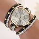 thumbnail image 2 of Reloj de cuarzo de aleación de PU multicapa con cuerda trenzada de moda retro para mujer (negro), 2 of 4