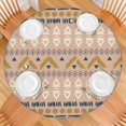thumbnail image 2 of Boho Floral Design Stretch Tablecloth for Round Tables, Fits 38"-42", 44" Spillproof Cover for Thanksgiving Dinner Table, 2 of 7