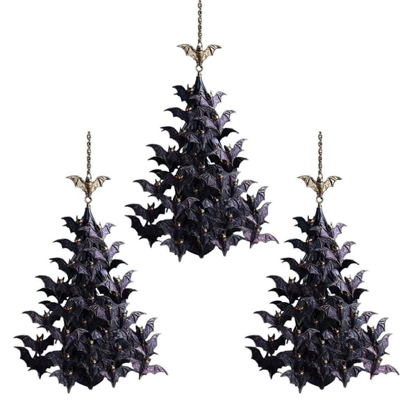 Clearance Under $1 Gothic Halloween Bat Swarm Hanging Ornament for Tree and Wall Decor - Style A