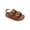 Cognac, variant on bebe Girl's Footbed Sandals - Sparkle Finish with Glitters, Beads, Charms, and Flowers