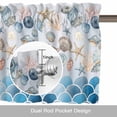 thumbnail image 6 of Summer Ocean Valance Curtain for Windows Coastal Starfish Conch Shell Blue Wave Seascape Rod Pocket Curtain Valances Short Window Treatments Panels for Kitchen Bathroom Laundry Basement 56 x 16 Inch, 6 of 9