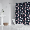 thumbnail image 2 of Dark Blue Ballerina Swan Pattern Shower Curtain 72"x72" ,Bathroom Decorative Shower Curtains Set with 12 Hooks,Modern Waterproof Washable Shower Curtain, 2 of 6