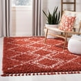 thumbnail image 3 of SAFAVIEH Pro Lux Emmeline Aztec Fringe Shag Runner Rug, Rust/Cream, 2' x 8', 3 of 6