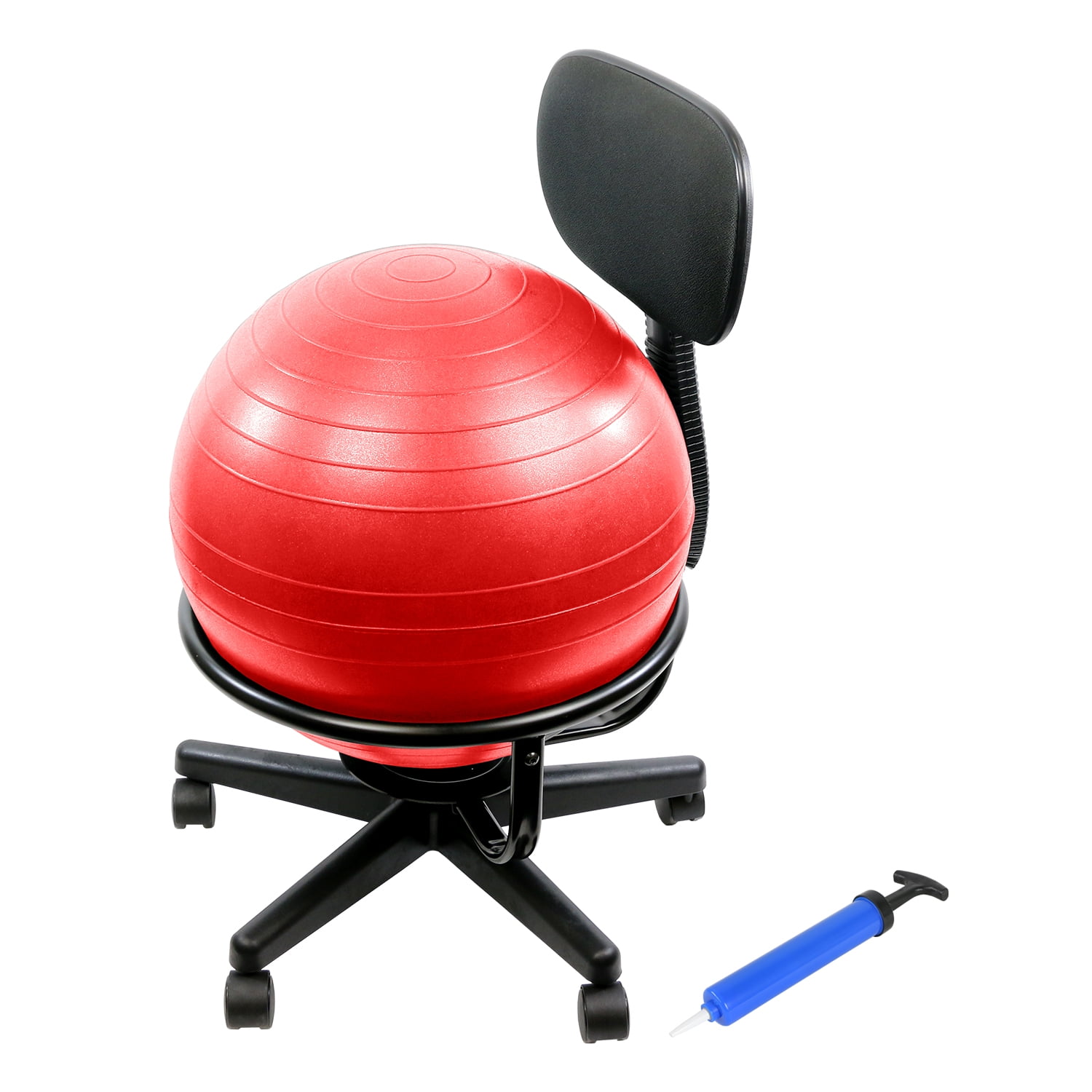 Cando Metal Ball Chair Inflatable Ergonomic Active Seating Exercise Ball Chair With Air Pump For