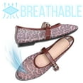 thumbnail image 6 of CHICVOMEY Flats for Women Breathable Mesh Mary Jane Shoes for Women Casual & Work Ballet Flats Shoes Leopard Flats with Adjustable Strap, 6 of 7