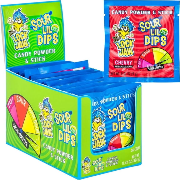Kokos Lock Jaw Sour Candy Powder and Stick 36 Count