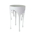 thumbnail image 5 of Studio 350 Aluminum Metal Accent, Console, and Coffee Table Collection with Drip Melting Design and Smoke Shaded Glass Top Multiple Colors White -, 5 of 5