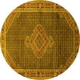 thumbnail image 1 of Ahgly Company Machine Washable Indoor Round Medallion Yellow Traditional Area Rugs, 8' Round, 1 of 4