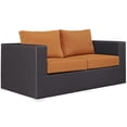 thumbnail image 3 of Modway Causeuse de Mobilier de Patio Extérieur en Osier, Coussins, Orange, 3 of 4
