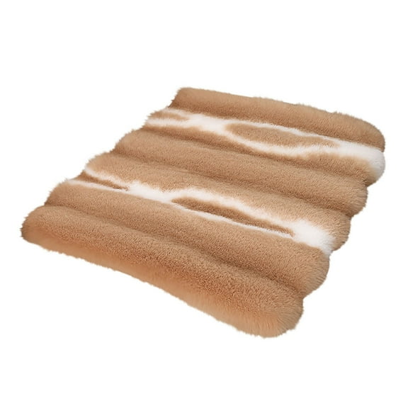 Taotanxi 18 Inches (About 45 Cm) Fluffy Plush Sheepskin Car Seat Cover For Car Interior Accessories Soft Plush Wool Skin Friendly Fur Non-Slip (Khaki Front)