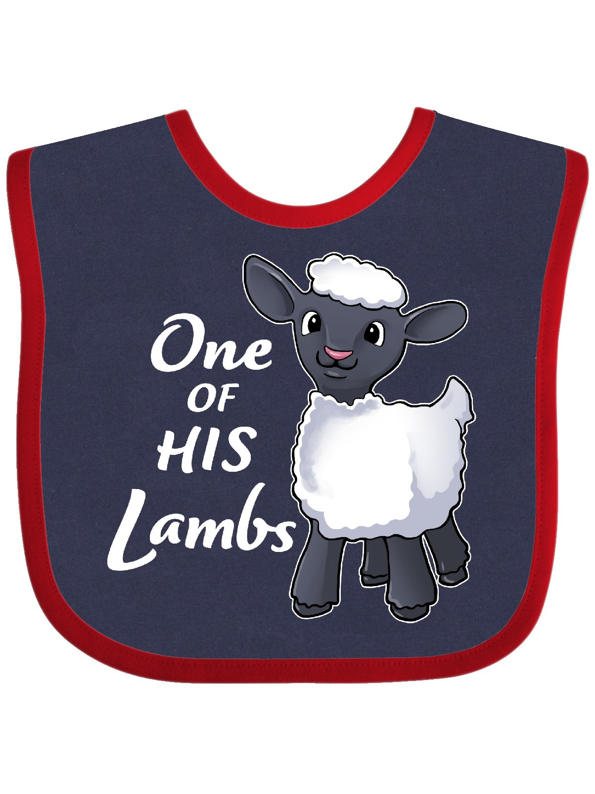 Inktastic One of His Lambs Easter sheep Gift Baby Boy or Baby Girl Bib