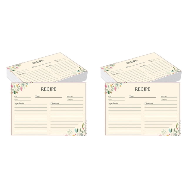 Recipe Card Stock 4x6 Inches 50 Sheets Blank Recipe Cards Blank Index CardsforRecipe Organization Cooking Kitchen Notes And Meal Tracking, 100 Pack Recipe Cards, Blank Cooking Index Cards