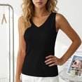 thumbnail image 6 of BRGZLK Tank Top For Women V Neck Ribbed Wide Shoulder Sleeveless Casual Breathable Comfortable Active Summer Daily Wear Layering, 6 of 7
