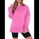 thumbnail image 1 of Sudaderas Oversize para Mujer, Cuello Redondo, Larga, Informales, Holgadas, con Aberturas, para Otoño Rosa XL, 1 of 9