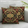 thumbnail image 3 of Nawypu Tache Rococo Elegant Ornate Black Green Paisley Tapestry Pillow Cover, 3 of 5