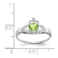 thumbnail image 3 of Real 14kt White Gold CZ August Birthstone Claddagh Heart Ring Size: 7; for Adults and Teens; for Women and Men, 3 of 5