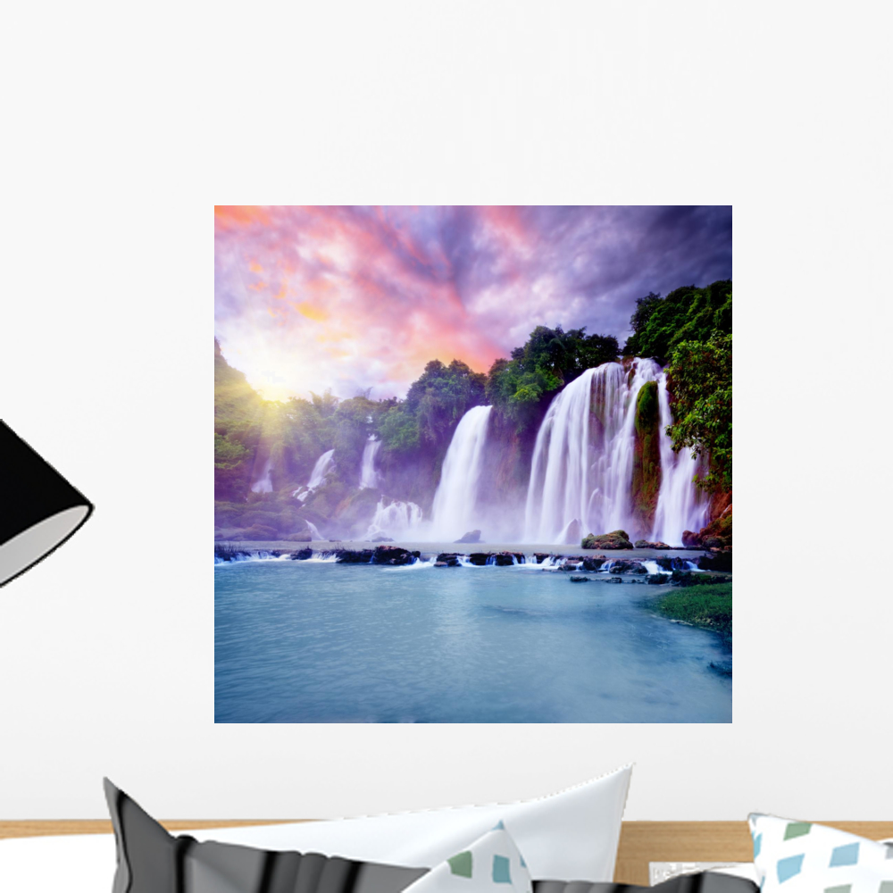 Banyue Waterfall Wall Mural by Wallmonkeys Peel and Stick Graphic (18 ...