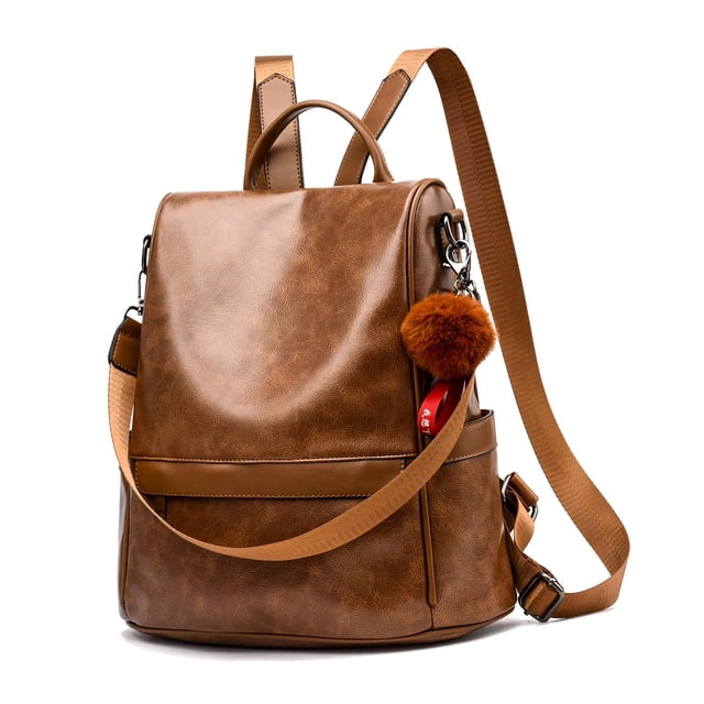 Mochila antirrobo Cheruty de piel sintética casual de moda 1-1 Tan M