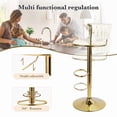 thumbnail image 6 of Set of 2 Modern Velvet Bar Stools, Adjustable Height Woven Back Bar Chairs with Footrest and Swivel for Kitchen Island & Dining Room, Beige, 6 of 12