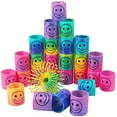 thumbnail image 1 of Mini Springs Rainbow Colors, Pack Of Coil Spring Toy With Smiley Faces, Ideal For Classroom Rewards And Party Favors, 1 of 7